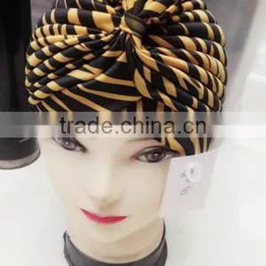 New Color Striped Indian Cap Arabic Muslim Headscarf Hat Lady Print Hat Wholesale thumbnail-2