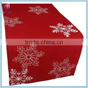 Home Fashions Red Christmas Table Runner,felt Table Runner,Christmas Table Runner With Snowflakes thumbnail-1