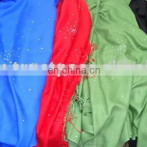 Silk Pashmina Wool Shawls With Crystal in Latest Design. thumbnail-2