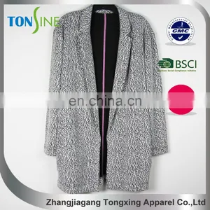 Women's Casual Jacquard Coat With Pocket thumbnail-1