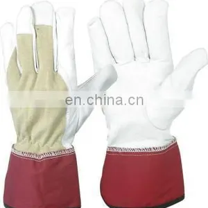 2010 Cow Split Leather Gloves/cow Crust Leathe/WHITE Cowhide Suede Leather Gloves Working Gloves Ri-WG-43-A thumbnail-1