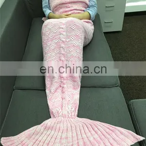 2017 Solid Colors Christmas Sales Mermaid Blanket/mermaid Tail Blanket Crochet Blankets for Winter thumbnail-1