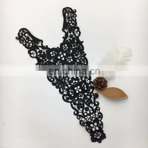 OLN14770 Elegant Black Neck Lace Hand Embroidery Designs for Girls Dress thumbnail-4