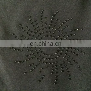 Black Lycra(Stretchable) + Velvet Diamond Stone Work Islamic Burqa / Casual Daily Wear Islamic Burkha thumbnail-5
