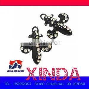 32x30mm Pull Slider With Rhinestone for Hat,Garment,Belt&Bag,Made of Alloy,Painted Black thumbnail-1