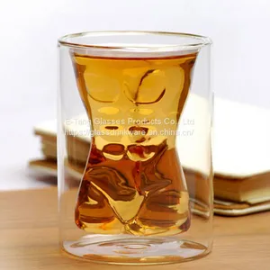 New Wholesale Strong Muscle Man Body Shaped Double Wall Shot Drinking Glass Wine Whiskey Beer Cup Bar Cup thumbnail-1