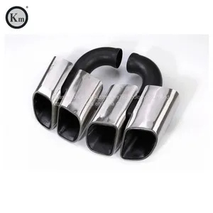 Km for Cayenne Turbo Style 958 2011-2014 Exhaust Tip Exhaust Pipes Muffler Tips Tail Pipe Wire Drawing thumbnail-3