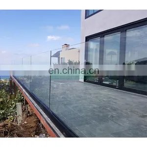 Outdoor Deck Frameless Glass Railing Balcony Aluminum U Cahnnel Balustrade thumbnail-1