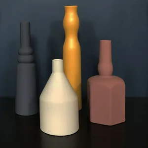 Contemporary Modern Yellow Red Morandi Table Flower Ceramic Vase For Showroom thumbnail-1