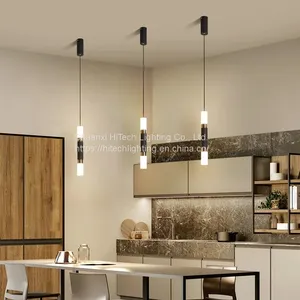 Novelty Nordic Led Pendant Lights For Living Room Bedroom Bedside Bar Wall Decor Lighting Geometry Hanging Lamps Kitchen Fixture thumbnail-2