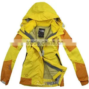 Yellow Warmth and Breathable and Water Proof PTFE Ski Suit With Special Durable on Elbow thumbnail-1