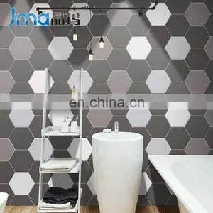 Color Hexagonal Kitchen and Bathroom Black and White Gray Non-slip Balcony Ceramic Tiles thumbnail-4