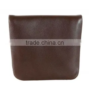 Black Soft Calf Leather Pocket Coin Holder Coin Case Coin Pouch thumbnail-2