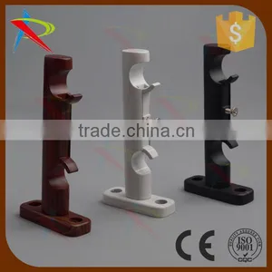 Wall Install Curtain Pole Double Bracket With Surface Wooden Plated thumbnail-5