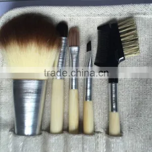 Horse Hair Material Wood Handle Face Used Make up Brush Set 5 Piece thumbnail-1
