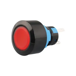 Ip65 16mm Black Round Head and Dot Illumination 12v Spdt Vandal Proof Push Button Switch Momentary thumbnail-1