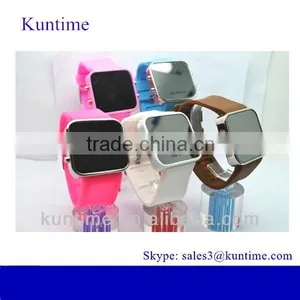 Silicone Wristband Mirror Led Watch With Silicone Band, Bright Led Lights,alloy Watch Case thumbnail-1