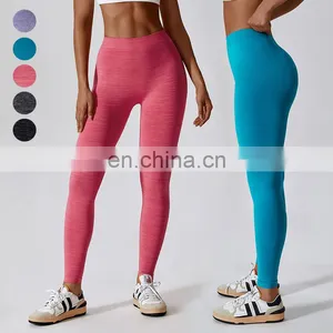 Wholesale V Back Gym Pants Tights High Waist Scrunch Butt Lifting Workout Running Quick Dry Seamless Yoga Leggings For Women thumbnail-5