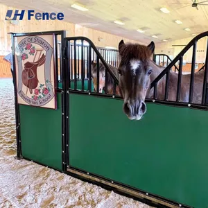 Equestrian Horse Barn Outdoor Eco-friendly Bamboo Wood Metal Horse Shelter Equine Farm Horse Stable thumbnail-1