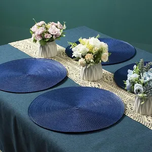 Round Braided Placemats 15 Inch Round Table Mats for Dining Tables Natural Woven Heat Resistant Place Mats Set of 6 thumbnail-5
