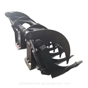 Skid Steer Loader Hydraulic Rake Grapple Brush Grapple Rake Log Grapple Debris Sorting Grapple Bucket Construction Farm Land Clearing Attachment thumbnail-2