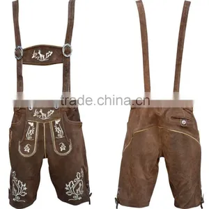 Suede Leather Brown Shorts German Bavarian Lederhosen thumbnail-1