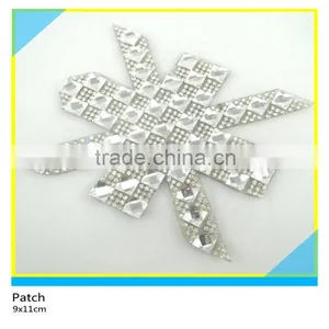 Hot Fix Crystal Rhinestone Applique Heart Shape Shiny Rhinestone Patch 11x21.5cm thumbnail-6