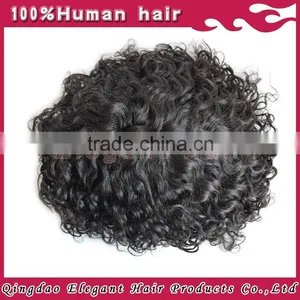 Qingdao Hairpiece Factory Indian Remy Hair pu Skin Around the Perimeter Toupee thumbnail-1