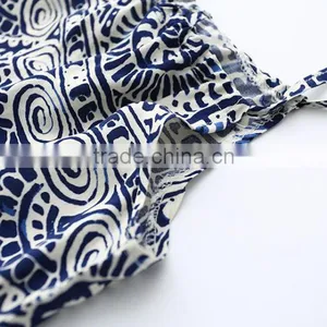 Summer Children Girl Clothes Set China Blue And White Strapless 2pcs Clothing Sets thumbnail-2