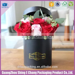 2016 High Quality Luxury White and Black Rigid Paper Rose Hat Box/flower Box thumbnail-5