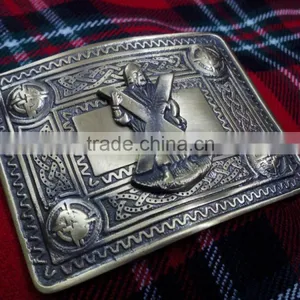 Scottish Celtic Design Kilt Belt Buckle In Antique Fine Made Of Brass Material thumbnail-3