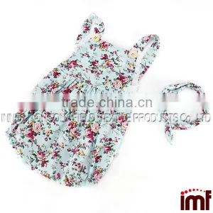 Button Floral Romper Headband Set thumbnail-1
