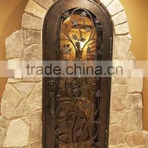 Wrought Iron Cellar Door With Glass thumbnail-2