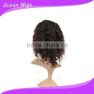Human Hair Front Lace Wig, Deep Wave,10", Natural Color thumbnail-5