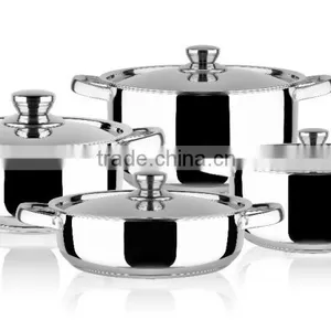 MSF-3997 8pcs Stainless Steel Cookware Set 18cm 24cm 26cm Casserole With Cover 24cm Rice Cookware With Cover thumbnail-3