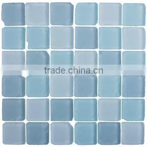 12''X12'' Light Blue Blend Tumbled 48 Mosaic thumbnail-1