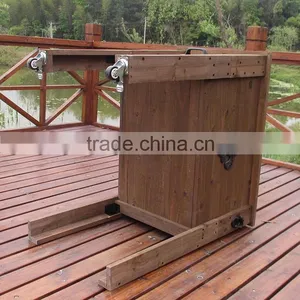 Outdoor Beer Wooden Ice Cooler Box With Wheels thumbnail-2