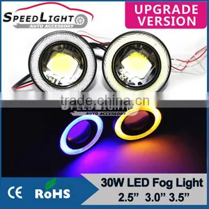 New Arrival Multi-fonction 30W 2.5 3.0 3.5 Inch LED Fog Light DRL LED Daytime Running Light With Angel Eye thumbnail-1