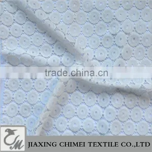 Circle Shape Jacquard White Lace Fabric thumbnail-1