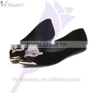 2015 Spring Newest European and American Shallow Mouth Beaded Flat Pointed Shoes Women Shoes thumbnail-3