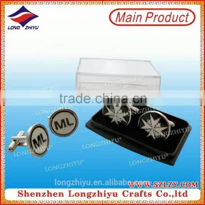 Soft Enamel ML Cufflinks Customized Box Stainless Steel Cufflink thumbnail-1