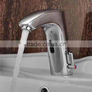 Deck Mounted Chrome Finish Brass Basin Faucet Automatic Sensor Faucet thumbnail-1