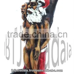 Figurine Shaped Hand Crafted Smoking Pipes - Santa Claus W/. Girl thumbnail-1