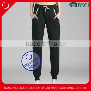2015 Custom Newest Design French Terry Woman Slim Jogger Pants thumbnail-1