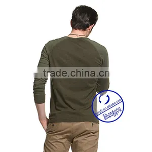 2015 Custom Long Raglan Sleeve Mens T-shirt Wholesale China thumbnail-3