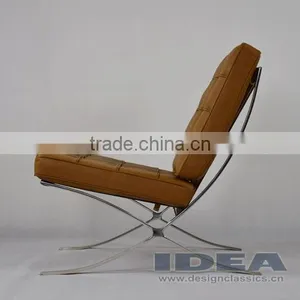 DC2001 Replica Mies Van Der Rohe Barcelona Chair - Light Brown thumbnail-3