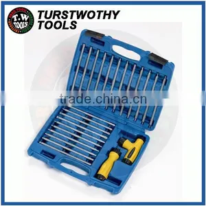 24PCS DOUBLE END TORX TAMPER Bit Head Exchangable TPR Grip SCREWDRIVER SET thumbnail-1