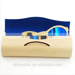 Round Cool 2016 Vogue UV400 Blue Mirror Lens Custom Italy Design Bamboo Wooden Polarized Sunglasses CE Supplier's Choice thumbnail-4