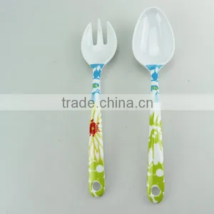 Reusable Durable Melamine Plastic Salad Spoon and Fork, Kitchen Utensil Set thumbnail-1