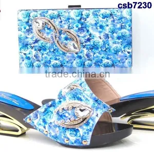 CSB7230 Top Fashion Latest Fashion Woman Italy Style High Heel Shoes and Glitter Bags thumbnail-2